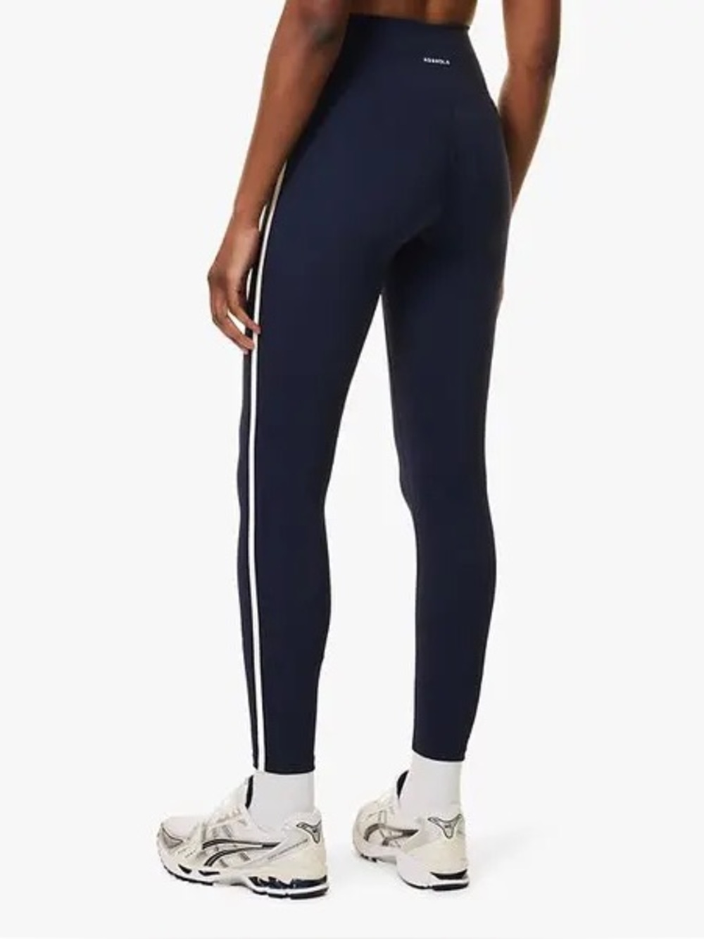 Adanola Ultimate Piping Stripe-Trim 
Leggings In black/cream